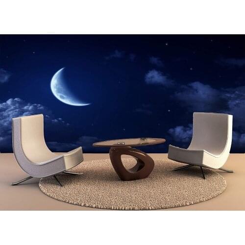 Custom Wallpaper Murals Moon Night Self Adhesive Vinyl Wall Sticker Wall Paper Art Wall Painting Living Room