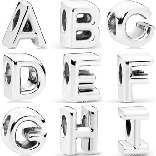 Simple Style Vintage Alloy A B C 26 Letter Beads Charms for 3MM Bracelet Women Birthday Gift Handmade Jewelry