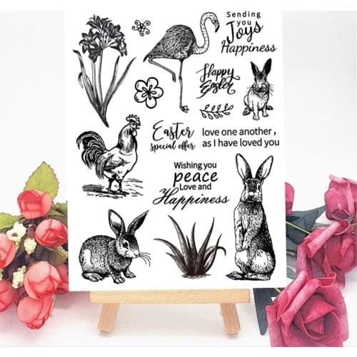 14*18CM Rabbit Transparent Clear Stamps / Silicone Seals Roller Stamp For DIY Scrapbooking Photo Album/Card Making