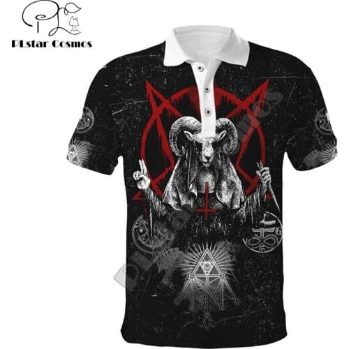 Drop Shipping Dark Satanic Skulls 3D Printed Mens Polo Shirt Summer Short Sleeve t-shirt Streetwear Casual Fashion Men tops