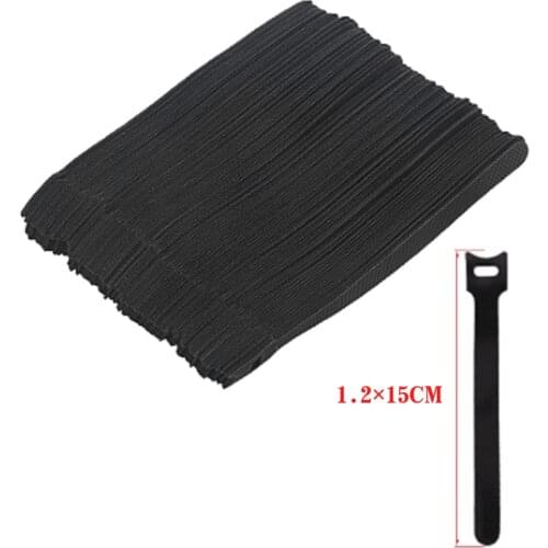 100 X Adjustable Black Nylon Cable Tie L 15cm