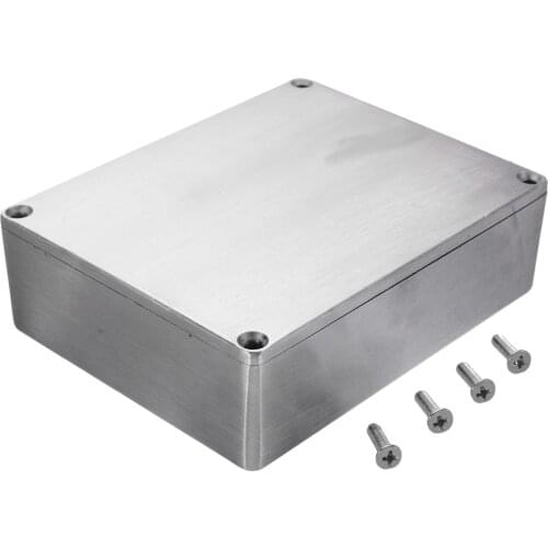 Silver Aluminium Enclosure Instrument Box Electronic Diecast Stompbox Project Box Enclosure with Screws 3 Sizes