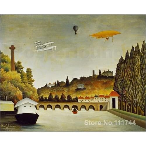Modern Landscape Pont de Sevres und das Ufer von St.Cloud Henri Rousseau painting for sale High quality Hand painted