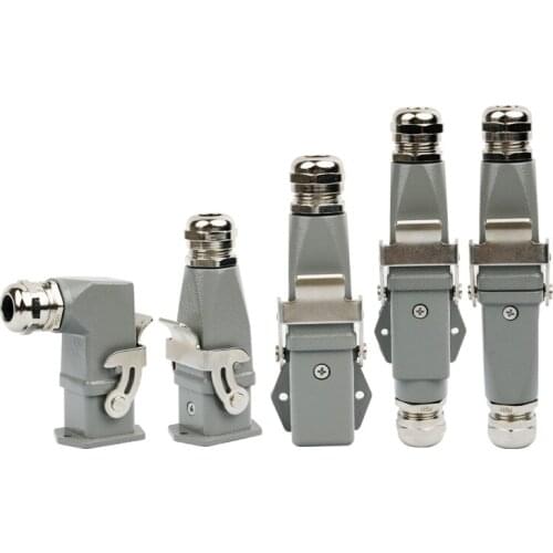 Heavy duty connector 4 + 1 core 5-core side ejection ha-003-2 rectangular plug aviation seat 6-core 8-core butt joint horizontal