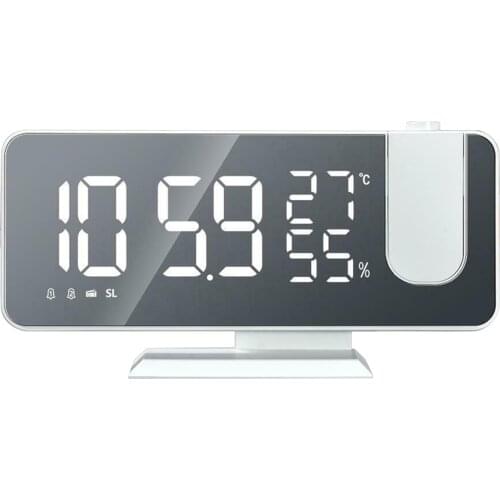 LED Digital Alarm Clock Radio Projection Temperature And Humidity Display Clock J2Y