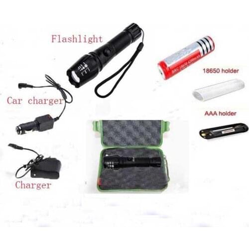 LED Flashlight Zoomable Tactical Torch 3000 Lumens XML T6 AAA /18650 Flashlight 5 Modes Rechargeable Outdoor Camping LED light