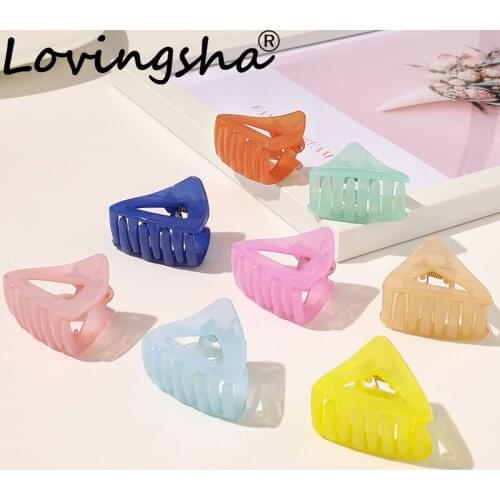 LOVINGSHA Women Hair Accessories Hair Claws Ladies Solid Hair Crab Clamps Ponytail Hair Female Girl Holder Rope FC195