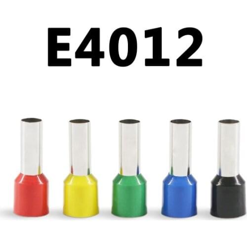 100pcs E4012 12 AWG Long Tube Insulated End Terminal Wire Copper Crimp Connector VE4012