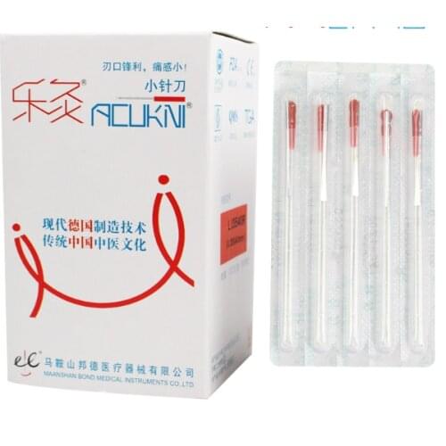 100pcs EACU Accupuncture massage Aluminum handle blade needle disposable sterile knife acupuncture needles