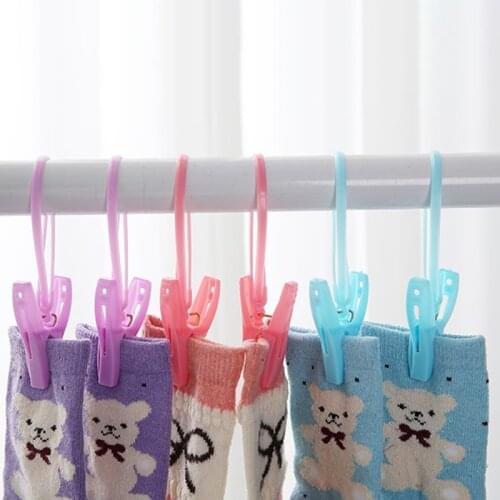 12pcs/lot Plastic clothespins windproof clothes pegs Portable Bra Socks beach towel clips clothes drying racks hanging pegs