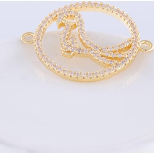 5pcs Jewelry Cute Zircon Bird Charms Connectors For Bracelet Jewelry Making Diy Copper Micro Pave Animal Charms Wholesale