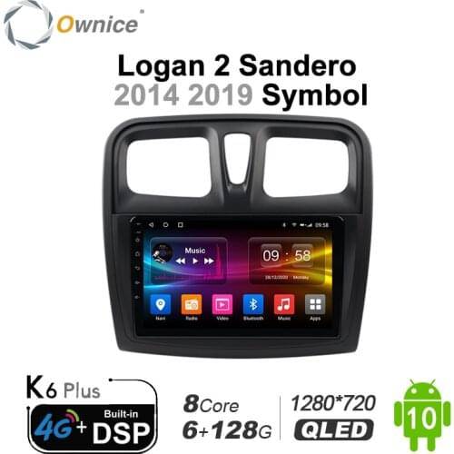 Ownice 1din Car Radio Android 10.0 Multimedia Car Video Player for Renault Logan 2 Sandero 2014 2019 Symbol Carplay Navigation