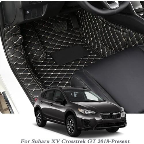 Car Styling PU Leather Floor Mat For Subaru XV Crosstrek GT 2018-PresentAuto Foot Pad Automobile Carpet Cover Internal Accessory