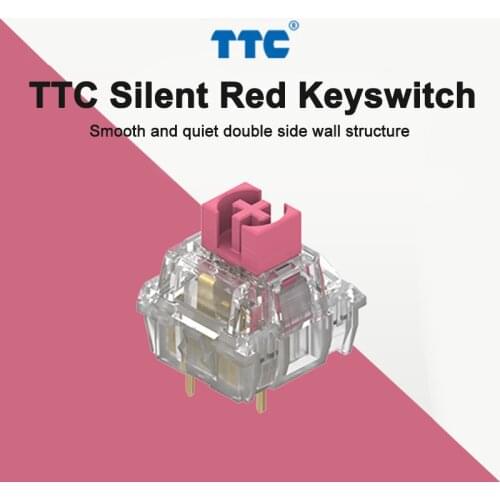 TTC Silent Red Switch for Mechanical Keyboard Mute Linear 45g 3 Pins Gold Plated Spring Transparent Axis Customize DIY Gamer PC