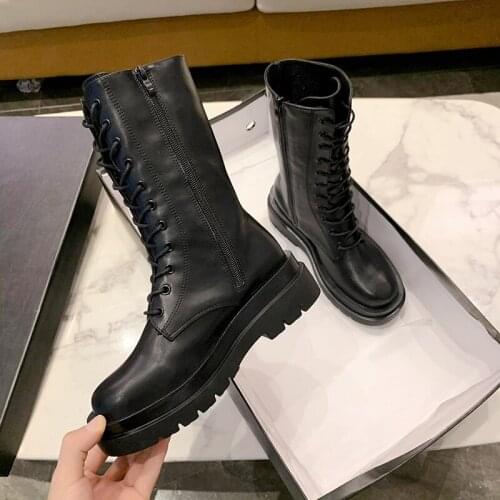 Martin boots womens autumn thin 2020 autumn boots new high-long barrel knight boots wild but knee womens boots