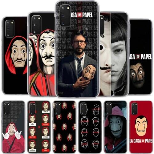 Money Heist House Paper Phone Case for Samsung Galaxy S21 Ultra S20 FE S10 5G S10e Note 10 S9 S8 Plus 9 20 S7 Clear Hard Cover