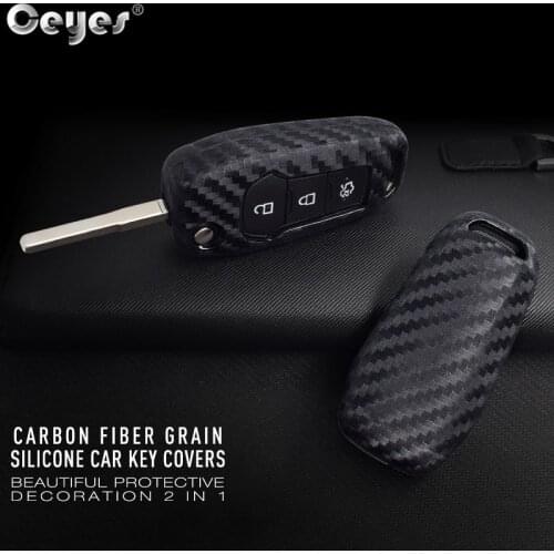 Ceyes Car Fold Key Styling Case For Ford Focus Everest Explorer Edge Kuga Auto Protection Remote Key Sticker Car Accessories