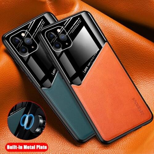 For Iphone 12 11 Pro Max 12mini Case Luxury Leather For Iphone 6 6s 7 8 Plus X XS XR SE 2020 Acrylic Mirror Anti Fall Phone Case