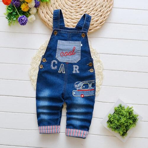 BibiCola 2019 Baby Pants spring autumn boys bib pants children Denim Overalls Trousers kids jeans for girls jeans clothes