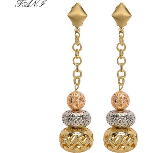 Fani Brand Long Drop Dangle Earrings Women Quality gold drop earrings Wholesale 2021 drop earrings Wedding Party Daily Gift