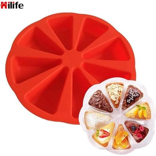 Baking Pastry Scone Pans Microwave Bread Pie Pizza Mould 8 Cavity Silicone Cake Mold Kitchen Tools Bakeware