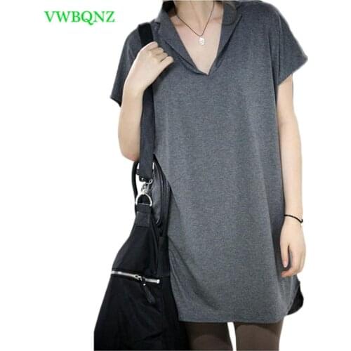 Plus Size Womens Clothing Fashion Big Size T-shirt Female Solid V Neck Short Sleeve Long Casual Tee Shirt Tops Femme 5XL A603
