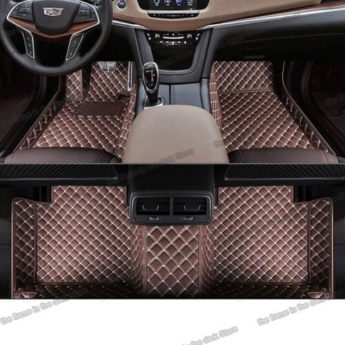 Leather car floor mats for cadillac XT5 2016 2017 2018 2019 2020 2021 2022 carpet automobile rug accessories non slip interior