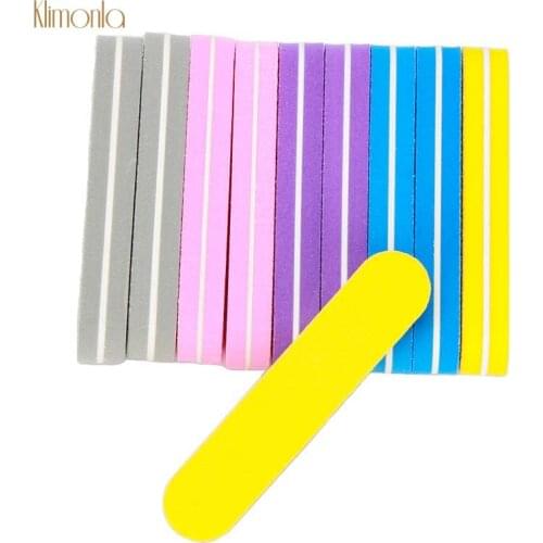 10pcs Mini Sanding Nail File Sponge 100/180 Polish Buffers DIY Care Tools Nail Art Salon Manicure Tips 9*2cm