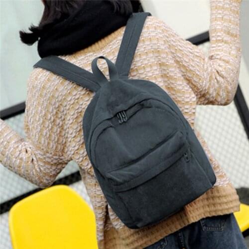 New Style Soft Fabric Backpack Female Corduroy Design School Backpack For Teenage Girls Striped Women Velvet Screen