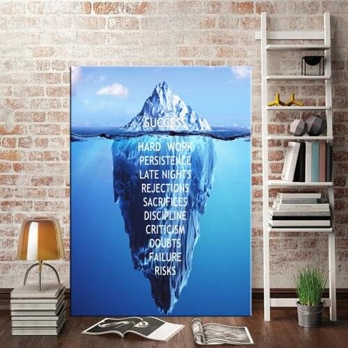 Home Decoration Canvas Painting Nordic Ice Mountain Pictures Wall Artwork Printed Modular Motivational Posters For Living Room