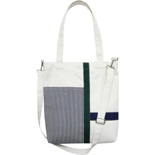 1PCS Inclined Span Canvas, Womens Students' and Art Single-shoulder Simple Bag-to-ground Cloth Bag reusable shopping bag