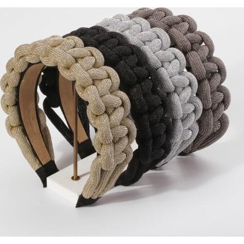 2021 New Multiple Colour Womens Sweet Wide Sisal Rope Hair Accessories Exquisite Handmade Weaving Headband Girl Gift Jewelry