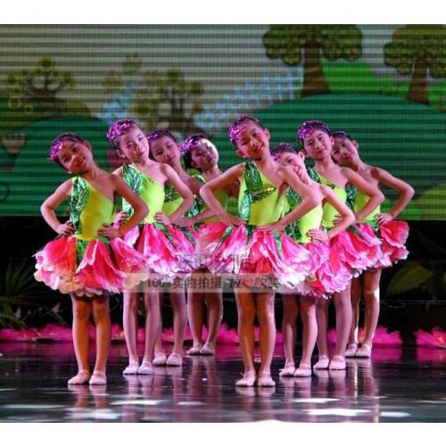 New childrens jasmine flowers dance costumes Lotus Moonlight lotus dance