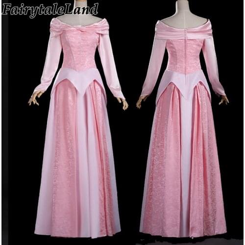 Halloween Fancy Wedding Aurora Party Gown Printing Pink Dress lovely Birthday Suit Princess Cosplay Costume