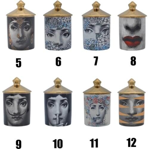Retro Face Candle Holder Lina Aromatherapy Jar Storage Ceramics Cafe Home Decoration Storage Decoration Cotton Swabs