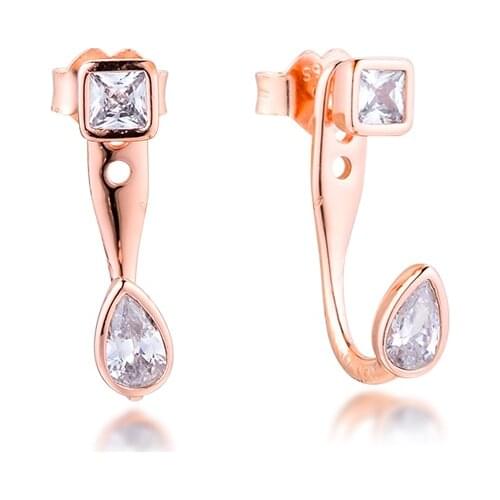 Rose Gold Geometric Shapes Stud Earrings Sterling Silver Jewelry Earrings For Woman Party Jewelry Making