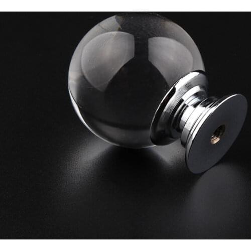 Glass Crystal Ball Knobs Cupboard Drawer Pull Kitchen Cabinet Door Wardrobe Handles European Modern Style Hardware