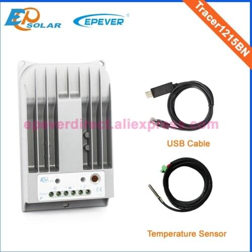 Solar regulator 12V/24V auto switch EPEVER EPsolar MPPT Solar tracer series Tracer1215BN USB cable&temperature sensor 10A 10amps