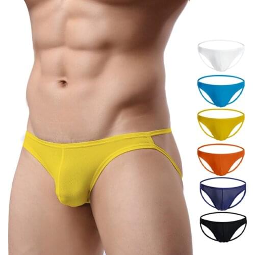 Low Waist Sexy Men Thong Gay Bikini Thongs Mens Underwear Jockstrap Sissy Lingerie For Men Mesh G Strings Male Tanga 6 Colors
