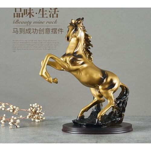 GOOD LUCK HOME OFFICE Company SHOP ROOM TOP COOL Success GOOD LUCK Money Drawing gold horse decorative FENG SHUI statue