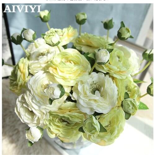 Foreign trade excellent product artificial peony bouquet flores artificiales rose silk flower for family wedding autumn decorati