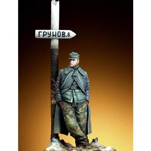 1/35 stand stand with coat man (just have figure NO flagpole) Resin figure Model kits Miniature gk Unassembly Unpainted