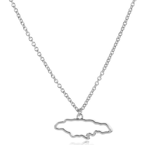 5 Outline hollow North America Caribbean Jamaica map Country State geography Africa map island city Hometown Necklace Jewelry
