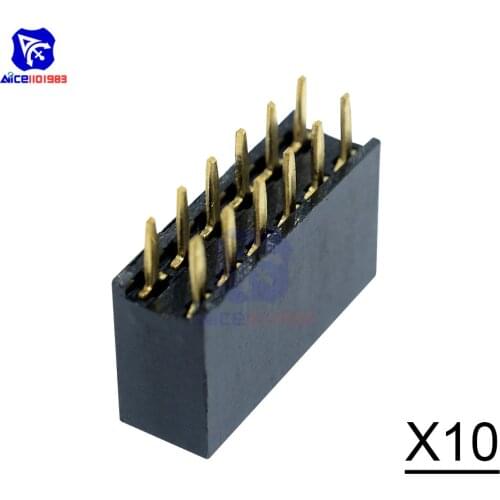 Diymore 10PCS/Lot 2X6 12Pin 2.54mm Double Row Female Straight Header Pitch Socket Pin Strip