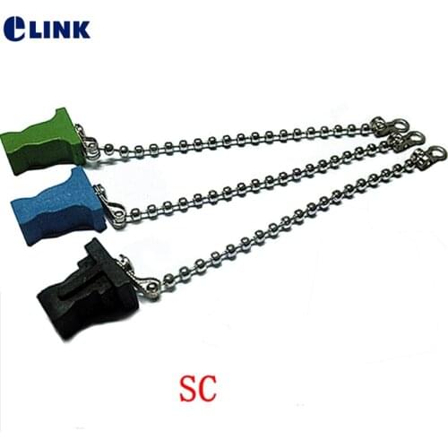 10pcs SC Dust Cap with chain for SC fiber adapter Anti Plug plastic Material SC connector Dust Cap Waterproof plastic Material