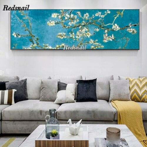 Almond Blossom Flowers picture 5D DIY Diamond Painting cross stitch square round diamond embroidery mosaic home painting,EE026