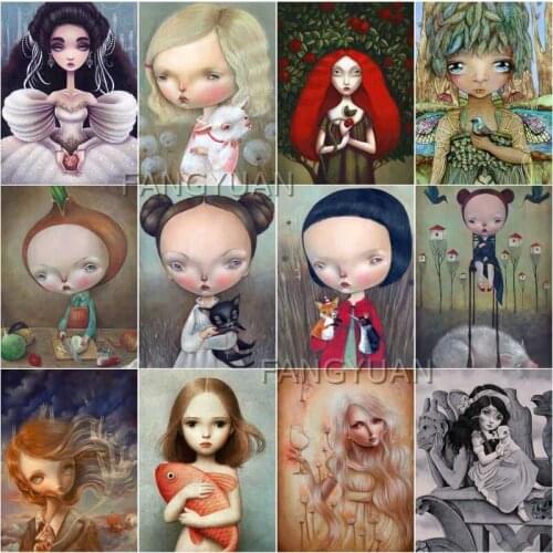 Diamond Embroidery Cartoon Doll 5D Diamond Painting Cross Stitch Portrait Rhinestone Mosaic Full Layout Home Decoration Wall Art