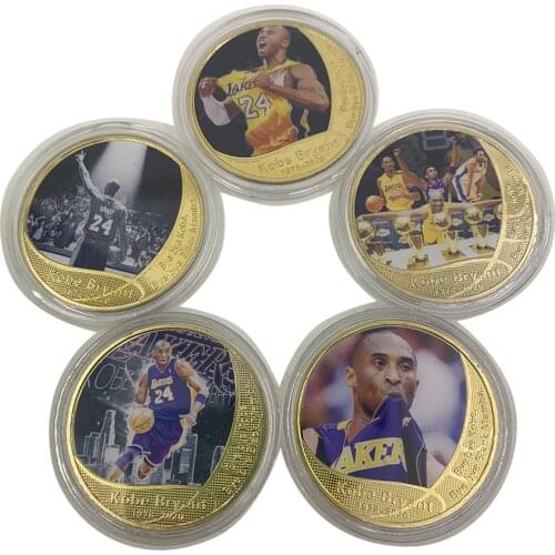 America Basketball Player Star Kobe Bryant Commemorative Coins Gift Medallions US Style Coin Collection Home Decor for Gift
