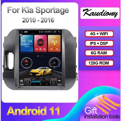 Kaudiony 10.4" Android 10.0 6+128GB For Kia Sportage Car Radio Car DVD Multimedia Player Auto GPS Navigation 4G Stereo 2010-2016