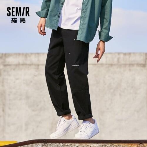 SEMIR Casual Pants Men 2021 Spring And Autumn New Trend Straight Pant Loose Trend Personality Jogging Sports Pants